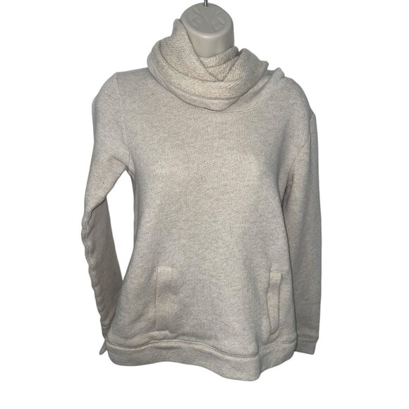 J. Crew Women's Petite Medium Cream Cowl Neck Funnel Neck Sweater Side Pockets - Picture 1 of 10